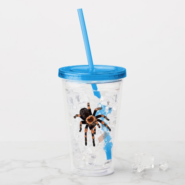 Copo De Acrílico Imagem do desenho de Tarantula (Gelo frontal)