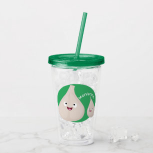 Copo De Acrílico Imagem vegetal do desenho animado de alho cúprico