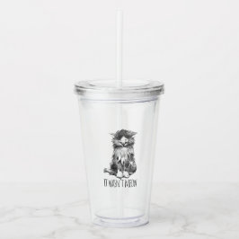 Copo De Acrílico It Wasn't Meow Cute Fluffy Kitten