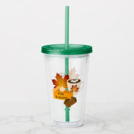 Copo De Acrílico Janto de Ação de Graças Cuisine Pumpkin Pie Hot Ch