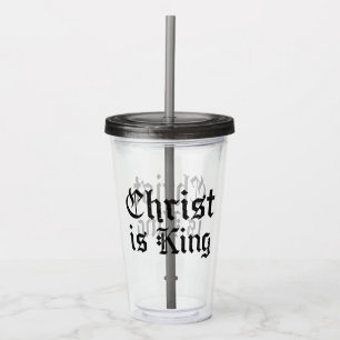 Copo De Acrílico Jesus Cristo É Rei Arte Grunge Gothic Blackletter