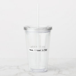 Copo De Acrílico Jesus I Trust In You Minimalist Clear Tumbler