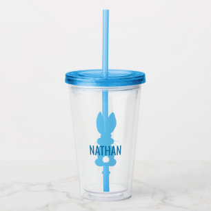 Copo De Acrílico Kids Blue Bunny Silhouette Personalizado Cute