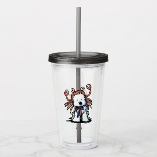Copo De Acrílico KiniArt Câncer Westie Tumbler Acrílico