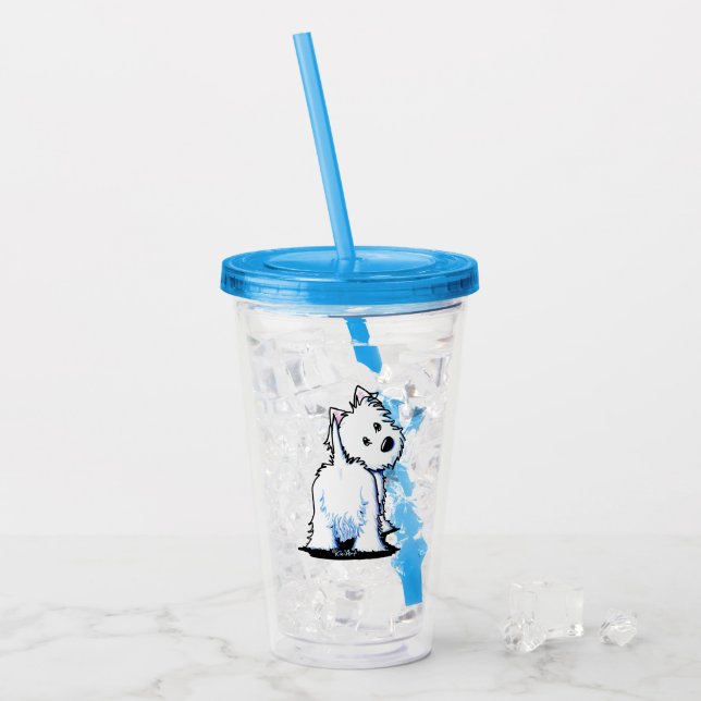 Copo De Acrílico KiniArt Fluffybutt Westie Tumbler acrílico (Gelo frontal)