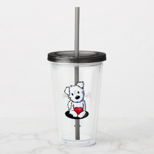 Copo De Acrílico KiniArt Westie Com Tumbler Acrílico Cardíaco