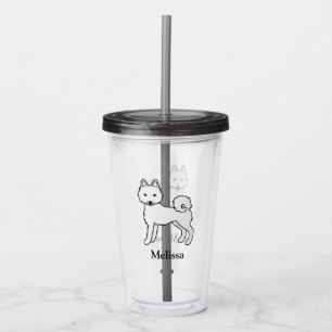 Copo De Acrílico Klee Kai Cute Cartoon White Alaskan