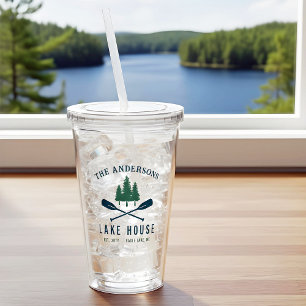 Copo De Acrílico Lago Familiar Casa Barco Russo Moderno Oar Pine Tr