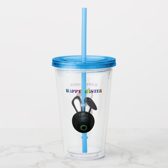 Copo De Acrílico Lawn Bowl - Coelhinho de Páscoa, (Frente)