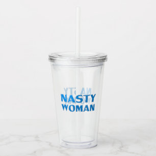Copo De Acrílico Letras azuis "Nasty Woman"