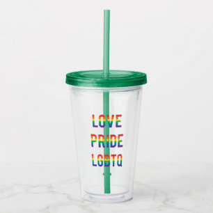 Copo De Acrílico LGBTQ do Orgulho do Amor