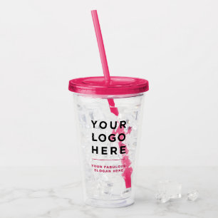 Copo De Acrílico Limpar Tumbler Personalizado com Palha