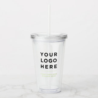 Copo De Acrílico Limpo de Tumbler Personalizado com Palha