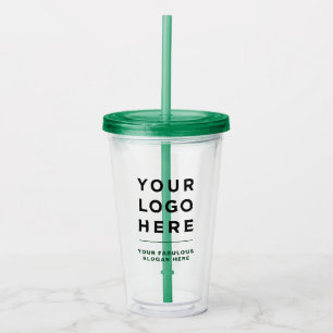 Copo De Acrílico Limpo de Tumbler Personalizado com Palha