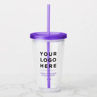 Copo De Acrílico Limpo de Tumbler Personalizado com Palha