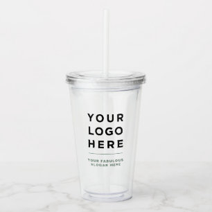 Copo De Acrílico Limpo de Tumbler Personalizado com Palha