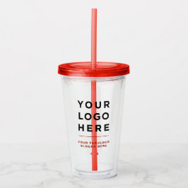 Copo De Acrílico Limpo de Tumbler Personalizado com Palha