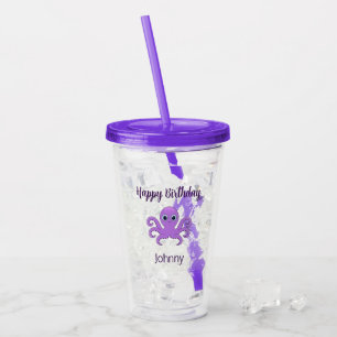 Copo De Acrílico Lindo polvo roxo verde