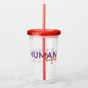 Copo De Acrílico Linha de vida dos direitos humanos