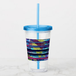 Copo De Acrílico Listras metálicas