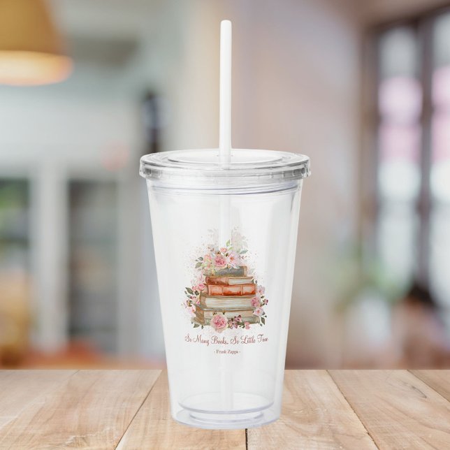 Copo De Acrílico Livros de Cotação Personalizados e Rosas Rosa Vint (In situ)