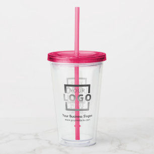 Copo De Acrílico Logotipo de empresa personalizado cor-de-rosa Prom