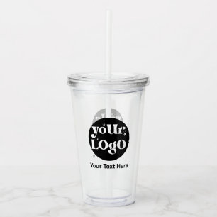 Copo De Acrílico Logotipo e texto minimalistas