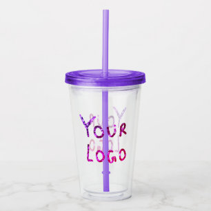 Copo De Acrílico Logotipo personalizado simples e elegante aqui cl