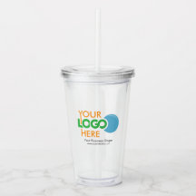 Logotipo personalizado - Tumbler acrílico com palh