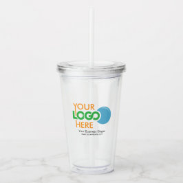 Copo De Acrílico Logotipo personalizado - Tumbler acrílico com palh