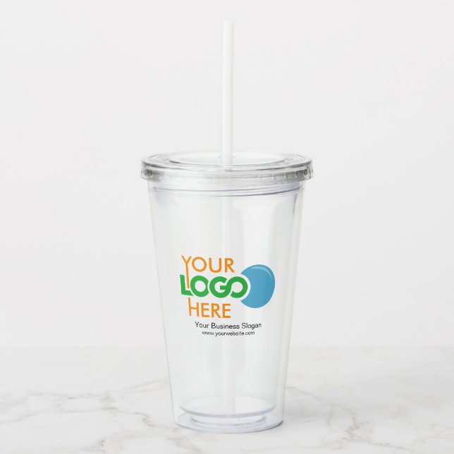 Copo De Acrílico Logotipo personalizado - Tumbler acrílico com palh (Frente)