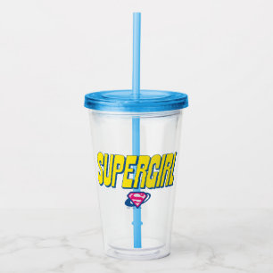 Copo De Acrílico Logotipo Pop Supergirl