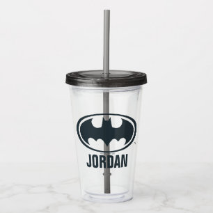 Copo De Acrílico Logotipo preto e branco do símbolo de Batman