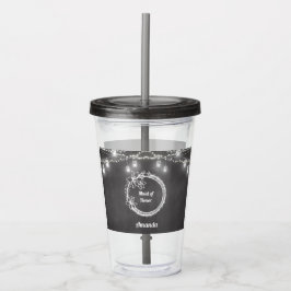 Copo De Acrílico Madrinha de casamento Negra Casamento Mason Jar