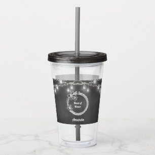 Copo De Acrílico Madrinha de casamento Negra Casamento Mason Jar