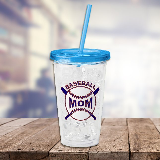 Copo De Acrílico Mãe de Baseball Azul Personalizada (Criador carregado)
