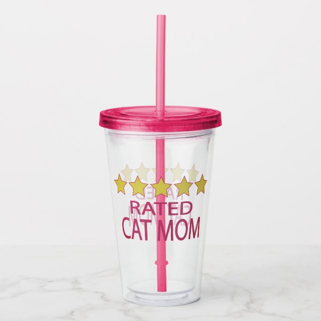 Copo De Acrílico Mãe de Gato de Cinco Estrelas (Frente)