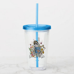 Copo De Acrílico Mais um Capítulo Esqueleto Floral