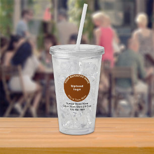 Copo De Acrílico Marca de negócios Brown Round no Tumbler Acryílico