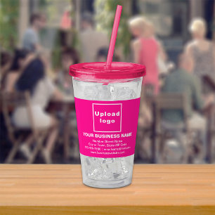 Copo De Acrílico Marca de Negócios Rosa em Tumbler de Acrílico