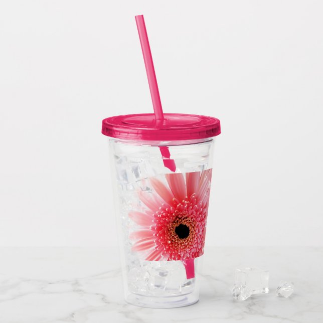 Copo De Acrílico Margarida Gerbera (Gelo frontal)