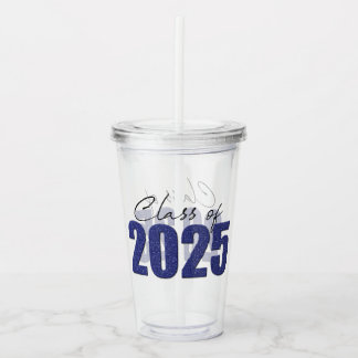 Copo De Acrílico Marinho Blue Glitter Classe de 2025