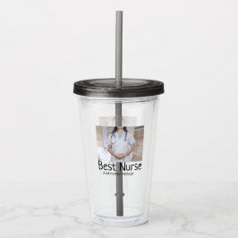 Copo De Acrílico Melhor enfermeira adicionar nome de foto texto méd