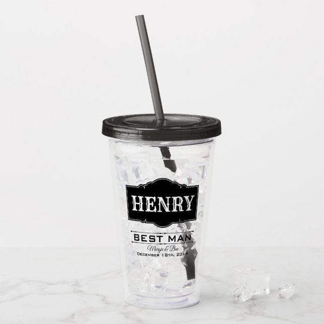 COPO DE ACRÍLICO MELHOR HOMEM PERSONALIZADO A CASAR TUMBLER ACRÍLIC (Gelo frontal)