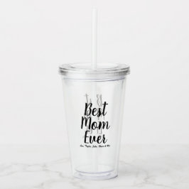Copo De Acrílico Melhor mãe - Script personalizado preto personaliz