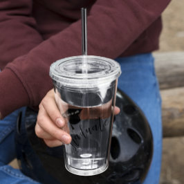 Copo De Acrílico Minimalist Grad Cap Black & White Graduation