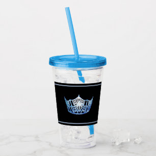 Copo De Acrílico Miss América Blue Crown Acryler