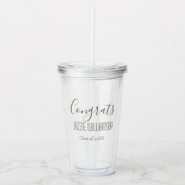 Copo De Acrílico Moderno Parabéns Classe de Presente de Formando Pe