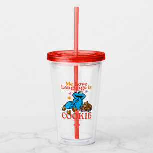 Copo De Acrílico Monstro de cookies Citação do dia de os namorado