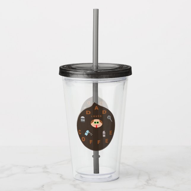 Copo De Acrílico Monstro Engraçado Adora Café (Frente)